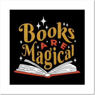 Books Are Magical // Cute Quote for Avid Readers Dark Posters and Art